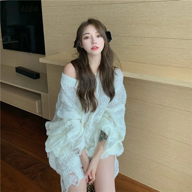 Женское весеннее вязаное, с длинным рукавом, свободное, в Корейском стиле
Женское весеннее вязаное, с длинным рукавом, свободное, в Корейском стиле