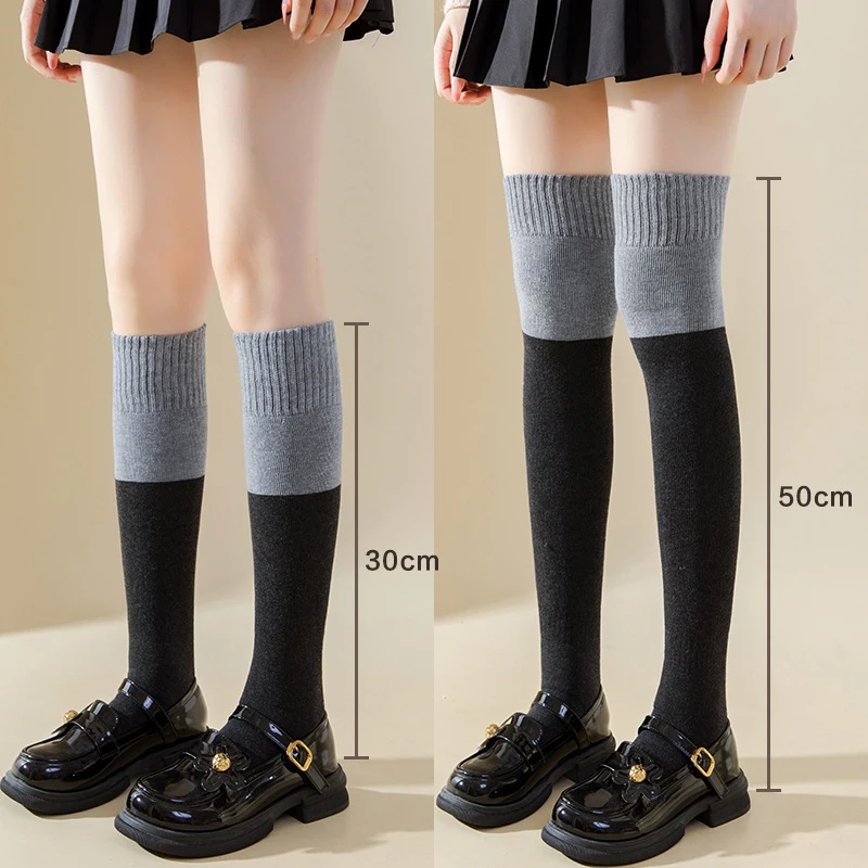 

Women Long Socks Thicken Winter Warm Solid Color Over the Knee Thigh High Stockings For Ladies Girls Sexy Compression Socks