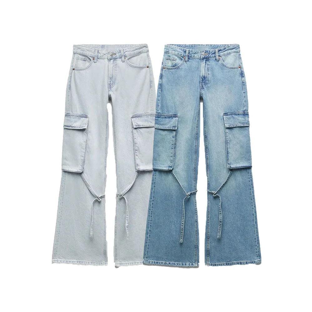Zach AiIsa High Quality New Women's Fashion Versatile Vintage Loose Pocket Straight Mid Rise Cargo Wash Textured Jeans
Zach AiIsa High Quality New Women's Fashion Versatile Vintage Loose Pocket Straight Mid Rise Cargo Wash Textured Jeans