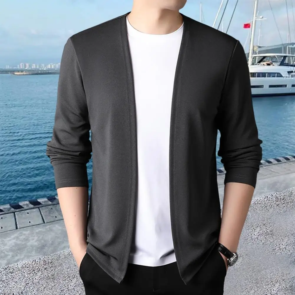 Men Slim Fit Solid Color Sweater Coat Open Front Thin Male Casual Knitted Cardigan For Spring And Autumn
Men Slim Fit Solid Color Sweater Coat Open Front Thin Male Casual Knitted Cardigan For Spring And Autumn