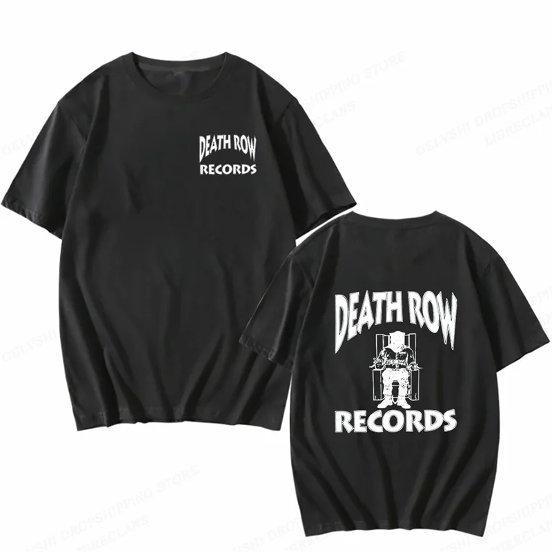 

Death row Records T-shirt Men's Personalized Street Clothing Pure Cotton Summer High Quality Men's T-shirts Hip Hop Short Sleeve