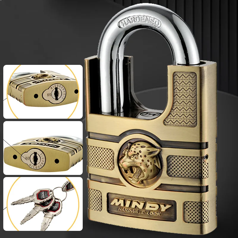 

Strong Padlock with Key Outdoor Door Locks Classical Solid Dormitory Lock Anti-theft Warehouse Barn Big Cabinet Rustproof Locks