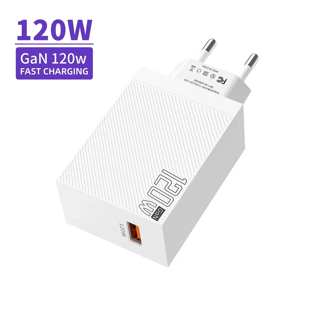 120W USB GaN Charger EU/US Plug QC3.0 Universal Quick Fast Charging Mobile Phone USB Wall Adapter for Oneplus Huawei Xiaomi 15 120W USB GaN Charger EU/US Plug QC3.0 Universal Quick Fast Charging Mobile Phone USB Wall Adapter for Oneplus Huawei Xiaomi 15