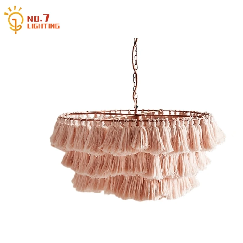 Bohemia Designer Cotton Fabric Art Tassel Pendant lights Romantic Atmosphere Pink Hanging Lamp Model/Living Room Bedroom Kitchen
Bohemia Designer Cotton Fabric Art Tassel Pendant lights Romantic Atmosphere Pink Hanging Lamp Model/Living Room Bedroom Kitchen