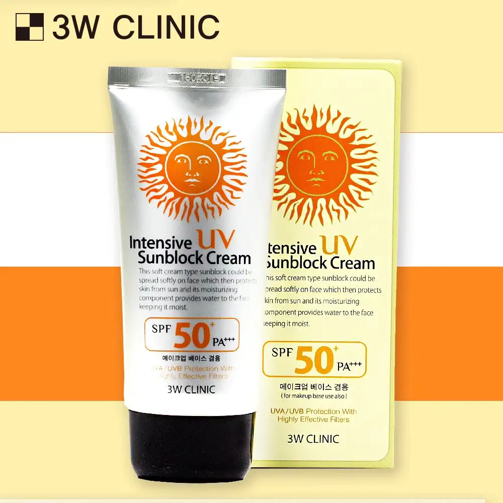 

3W CLINIC UV Sunblock Cream SPF50 PA+++ 70ml Refreshing Sunscreen Moisturizing Whitening Lightening Sun Cream Oil-control