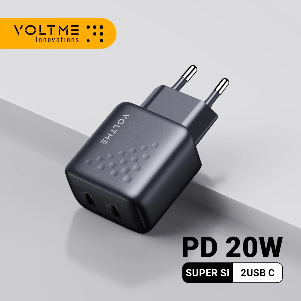 

VOLTME Quick Charge 4.0 3.0 QC PD Charger 20W QC4.0 QC3.0 USB Type C Fast Charger for iPhone 13 12 Xs 8 Xiaomi Phone PD Charger