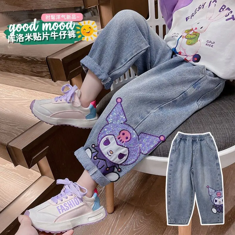 Детские джинсы Kawaii Sanrios Kuromi, Мультяшные уличные Свободные повседневные брюки, уличные зауженные брюки с аниме, летние леггинсы с аниме, подарок для девочек
Детские джинсы Kawaii Sanrios Kuromi, Мультяшные уличные Свободные повседневные брюки, уличные зауженные брюки с аниме, летние леггинсы с аниме, подарок для девочек