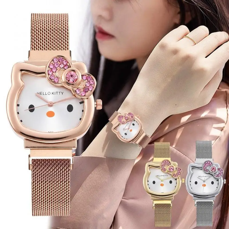 Hello Kitty Ladies Watch Anime Girly Watches Cartoon Wristwatch Zirconia Diamond Bow Kawaii Birthday Gifts Lovers Couples Watchs
Hello Kitty Ladies Watch Anime Girly Watches Cartoon Wristwatch Zirconia Diamond Bow Kawaii Birthday Gifts Lovers Couples Watchs