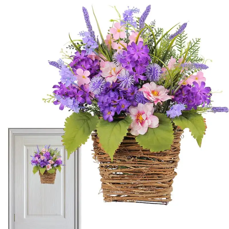 Artificial flower basket Lavender hanging decor Rustic floral arrangement UV resistant flower hanger Colorful home decoration
Artificial flower basket Lavender hanging decor Rustic floral arrangement UV resistant flower hanger Colorful home decoration