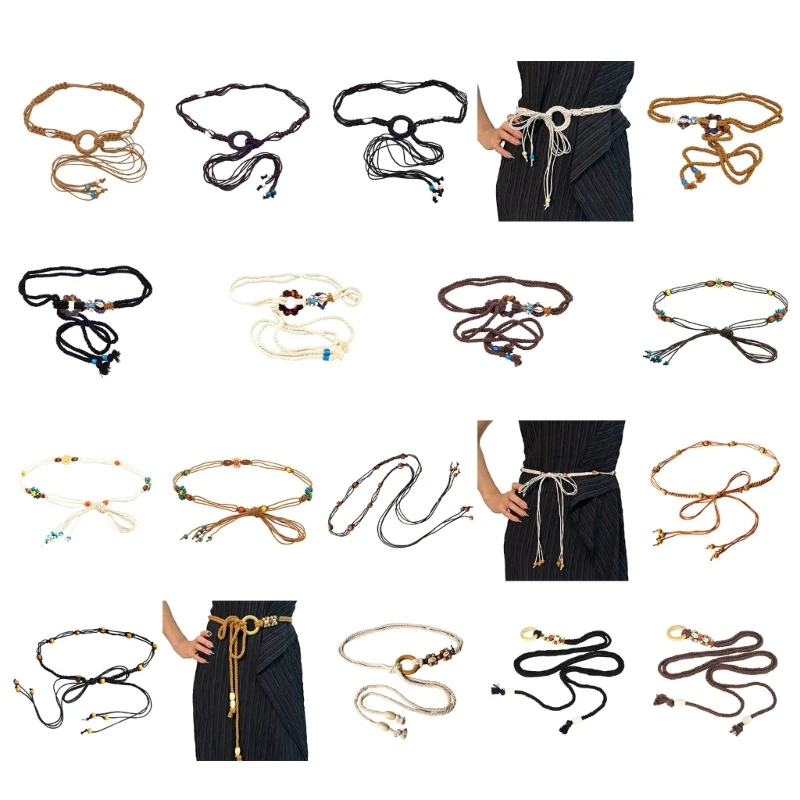 Y166 Ladies Bohemian Style Waist Belt Delicate Multi-type Braided Belt Summer Long Dress Women Summer Seaside Waist Belt
Y166 Ladies Bohemian Style Waist Belt Delicate Multi-type Braided Belt Summer Long Dress Women Summer Seaside Waist Belt