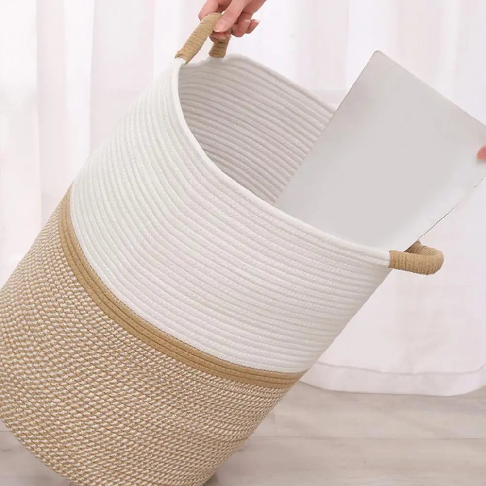 Cotton Rope Woven Basket Capacity Storage Basket with Easy Carry Handles for Home Organization Ideal for Laundry Toys Books
Cotton Rope Woven Basket Capacity Storage Basket with Easy Carry Handles for Home Organization Ideal for Laundry Toys Books