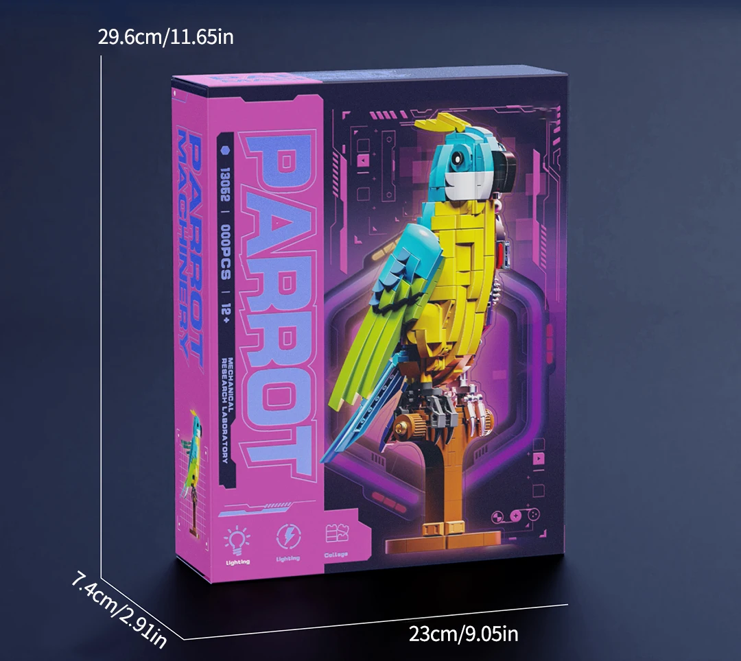 543PCS Mechanical Parrot Building Block Joints Movable Animal Model Bricks Set With Light Desktop Decoration Kids DIY Toys Gifts 543PCS Mechanical Parrot Building Block Joints Movable Animal Model Bricks Set With Light Desktop Decoration Kids DIY Toys Gifts