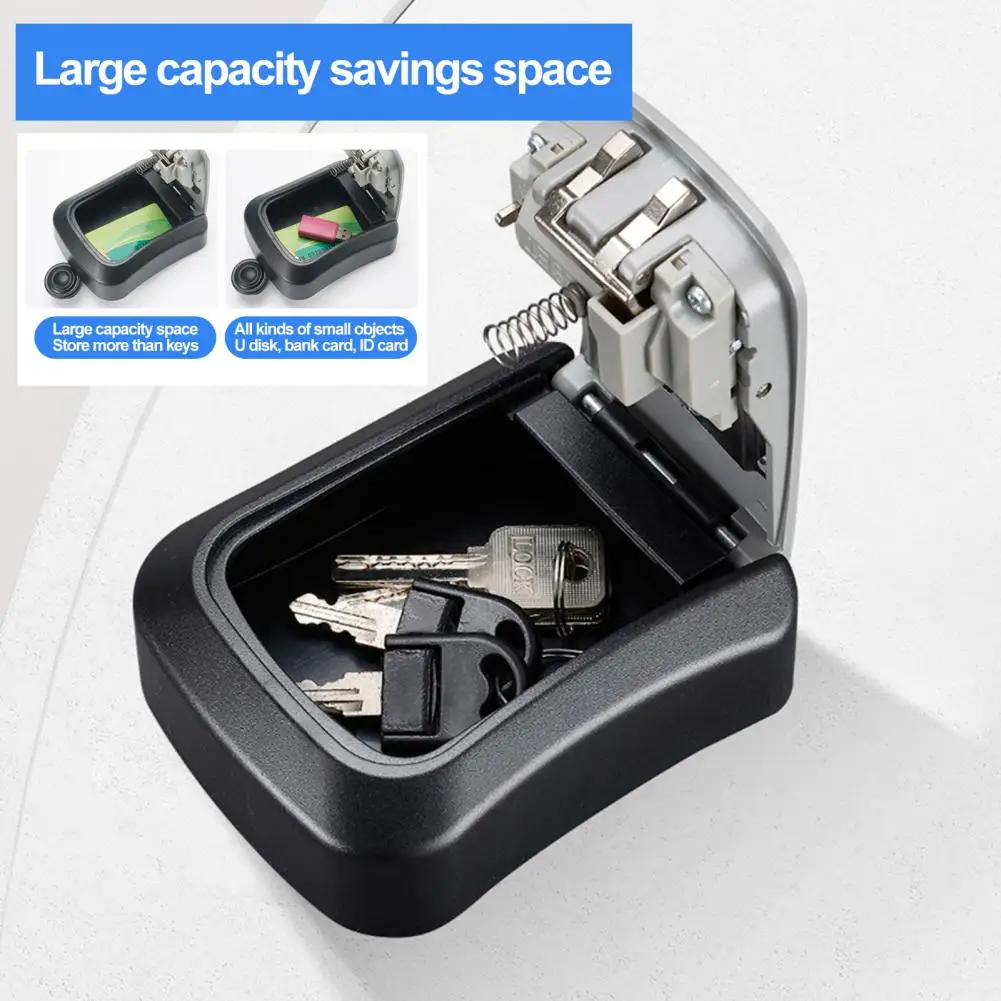 

Key Lock Box Sturdy Portable Security Lock Box 4 Digit Combination Lockbox for Home Office Garage Apartment Spare Keys