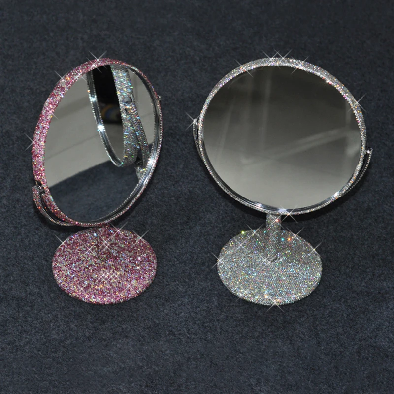 Sparkling Diamond Mirror Creative Diamond Inlaid Makeup Mirror Rotatable Girl Bling Room Table Makeup Decorative Round Mirror
Sparkling Diamond Mirror Creative Diamond Inlaid Makeup Mirror Rotatable Girl Bling Room Table Makeup Decorative Round Mirror