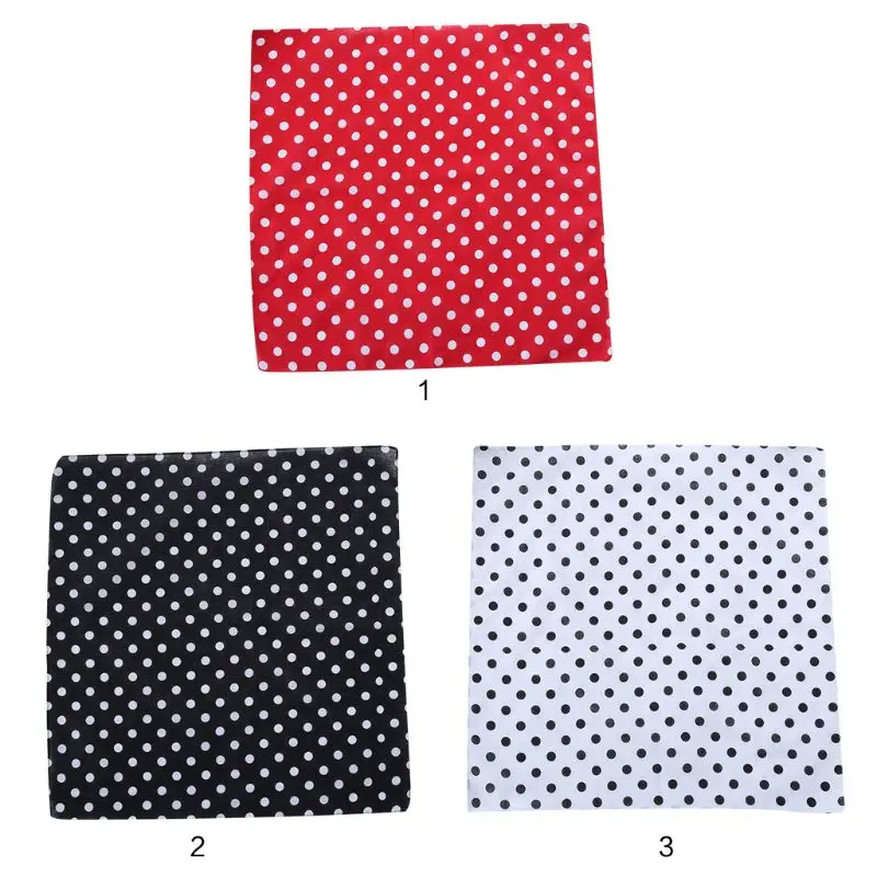 

55x55cm Women Unisex Vintage Large Polka Dot Square Scarf Cotton Sport for Head