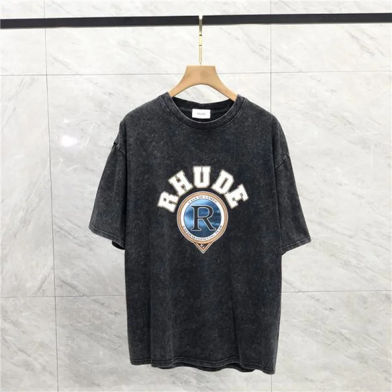 23SS Washed Letter Logo Print Rhude T Shirt Men Women Rhude Top Tees Fashion Summer Goth
23SS Washed Letter Logo Print Rhude T Shirt Men Women Rhude Top Tees Fashion Summer Goth