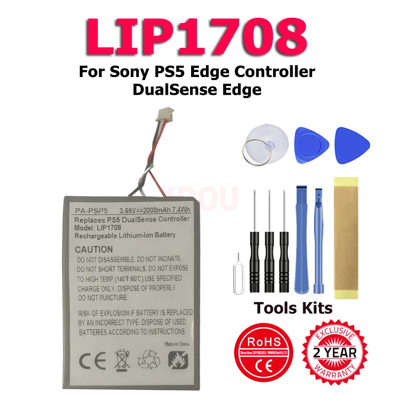 

XDOU LIP1708 2500mAh Lithium Battery For Sony PS5 Controller DualSense Game Controller + Tools Kit