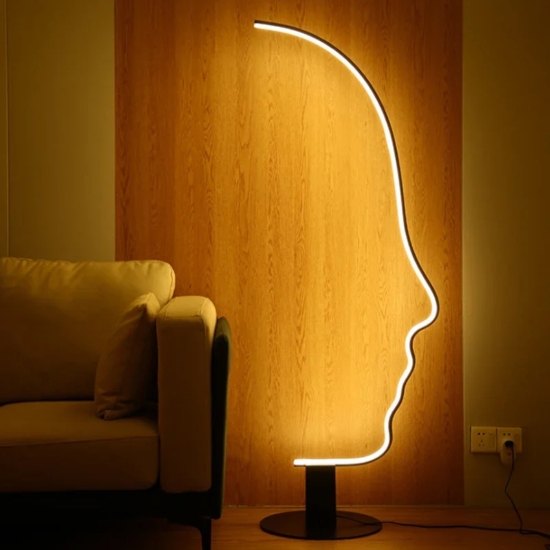 

Современный минималистичный креативный дизайн, декор человеческого лица, светодиодная Напольная Лампа, Домашний Светильник для спальни, гостиной, комнатное освещение, прикроватная лампа, светильник