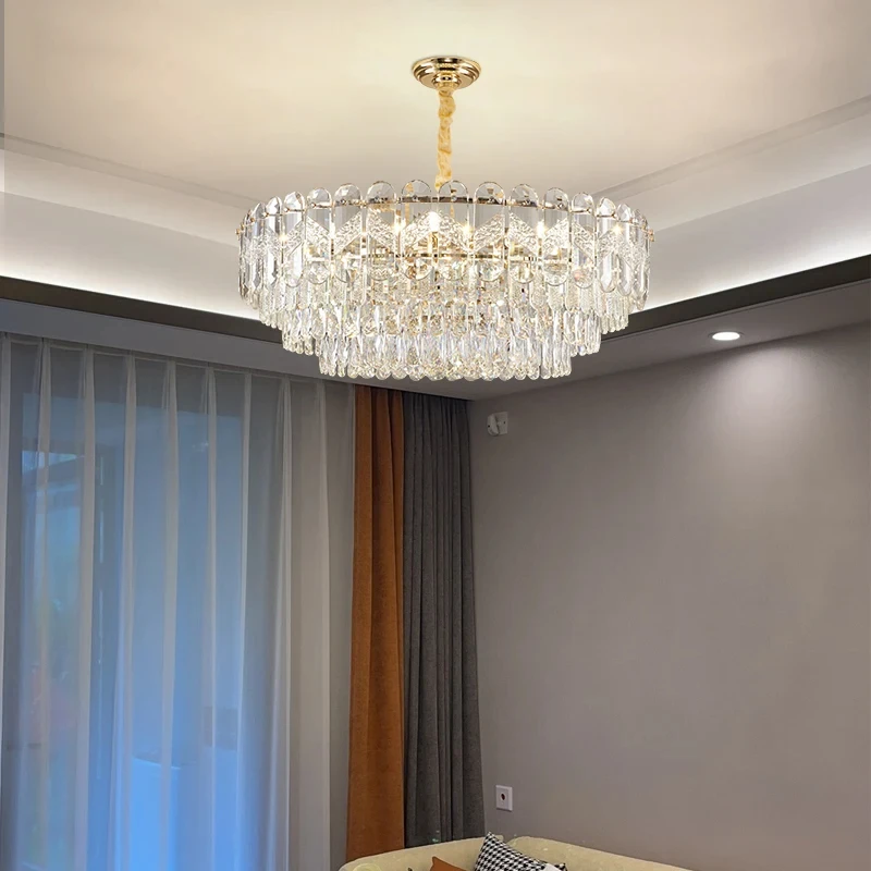 

Современные минималистичные и роскошные хрустальные Новые подвесные светильники для гостиной, вилл, высококачественные и атмосферные украшения для дома, l