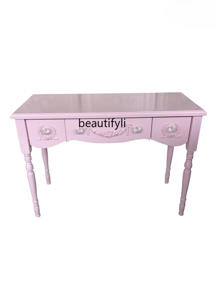 Carved Solid Wood Princess Makeup Table French Dresser Korean Style Dressing Table Girl Heart Bow Makeup Table
Carved Solid Wood Princess Makeup Table French Dresser Korean Style Dressing Table Girl Heart Bow Makeup Table