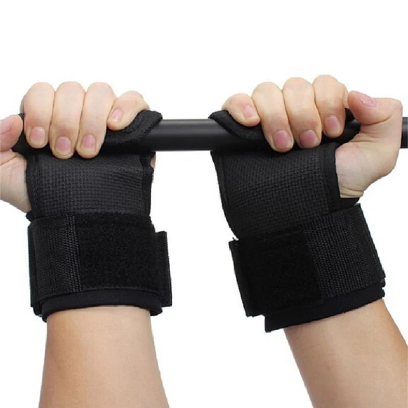 

1 Pair Weight Lifting Grips Pull Ups Neoprene Padded Wrist Wraps Support Hand Palm Protector Gym Workout Gloves Grip Guantes