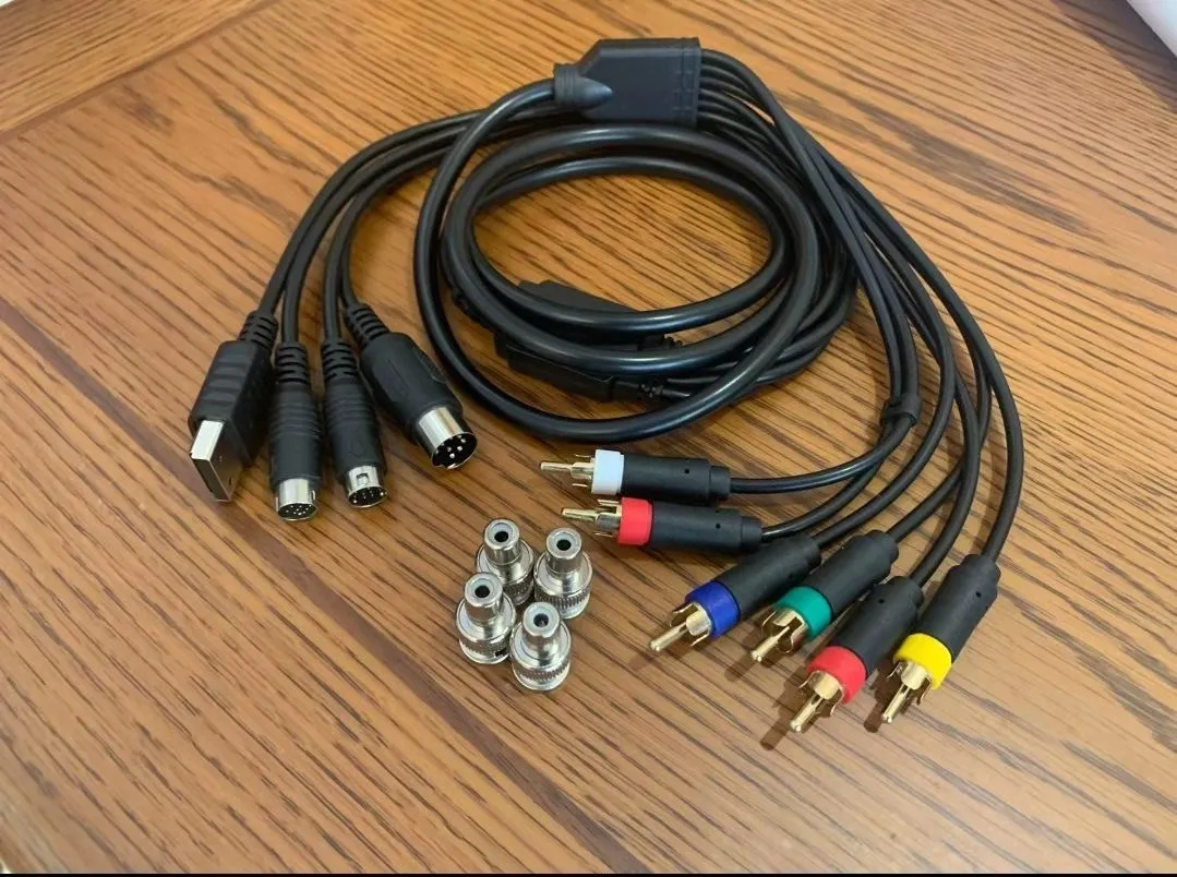 Arcade Cbox 4 in1 RGBS/RGB Cable Cord Replacement Color Monitor Component Cable for Sega MD/SS/ DC Dreamcast Game Console
Arcade Cbox 4 in1 RGBS/RGB Cable Cord Replacement Color Monitor Component Cable for Sega MD/SS/ DC Dreamcast Game Console