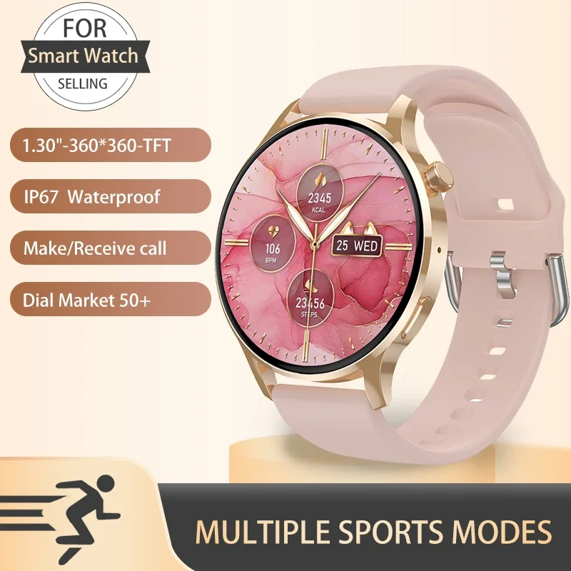 

2024 New Women Smart Watch HD Bluetooth Call Heart Rate Blood Pressure Blood Oxygen Smart Watch Women Suitable for Android IOS