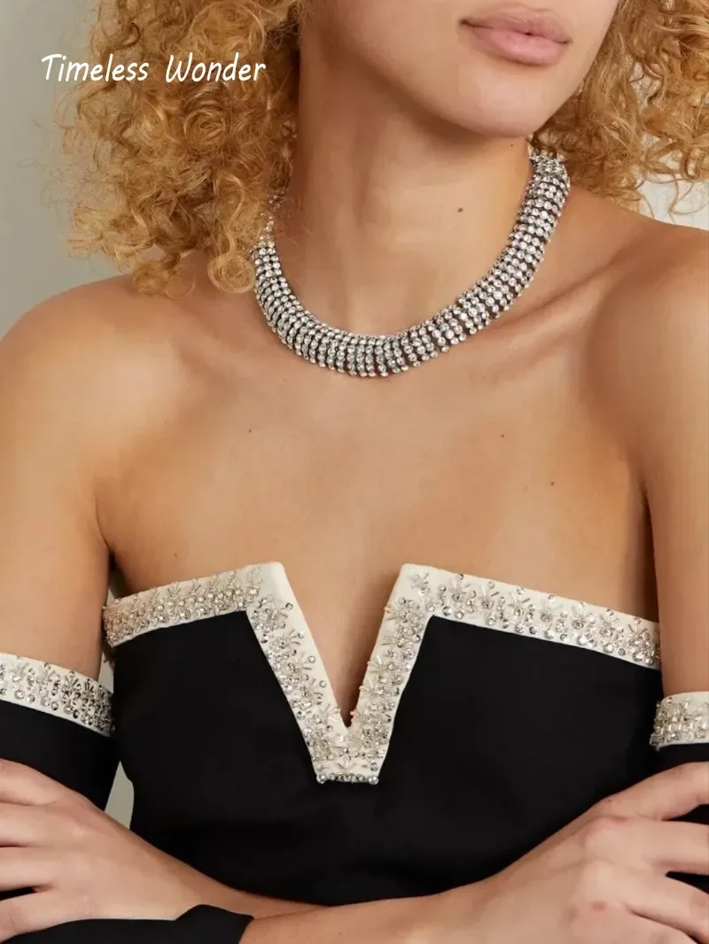 Timeless Wonder Vintage Zirconia Geo Pave Necklace for Women Designer Jewelry Goth Runway Luxury Brand Rare Over The Top 4526
Timeless Wonder Vintage Zirconia Geo Pave Necklace for Women Designer Jewelry Goth Runway Luxury Brand Rare Over The Top 4526