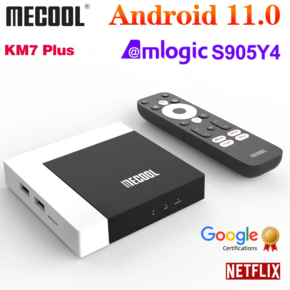 Mecool KM7 Plus Netflix TV Box Android 11 Amlogic S905Y4 2GB 16GB Google Certified Support AV1 1080P H.265 4K WIFI Set top box
Mecool KM7 Plus Netflix TV Box Android 11 Amlogic S905Y4 2GB 16GB Google Certified Support AV1 1080P H.265 4K WIFI Set top box