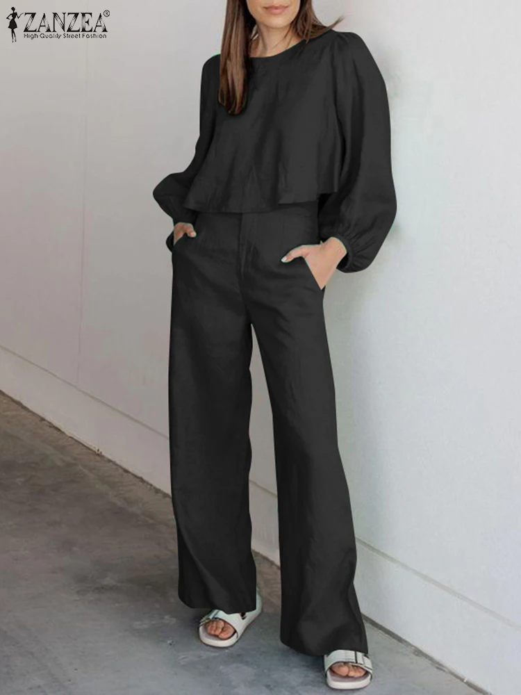 ZANZEA Office OL Suit Fashion 2PCS Women Blouse Solid Long Pant Wide Leg Trousers Suit Casual Matching Sets Autumn Tracksuits
ZANZEA Office OL Suit Fashion 2PCS Women Blouse Solid Long Pant Wide Leg Trousers Suit Casual Matching Sets Autumn Tracksuits