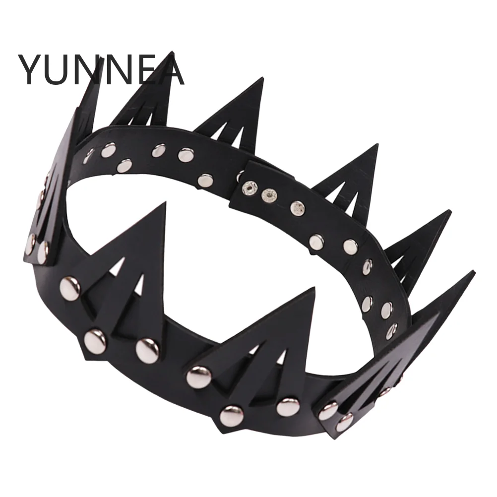 Goth Headband Black Gothic Tiara Hair Band Vintage Leather Crowns Halloween King Royal Men Costume Props 
Goth Headband Black Gothic Tiara Hair Band Vintage Leather Crowns Halloween King Royal Men Costume Props