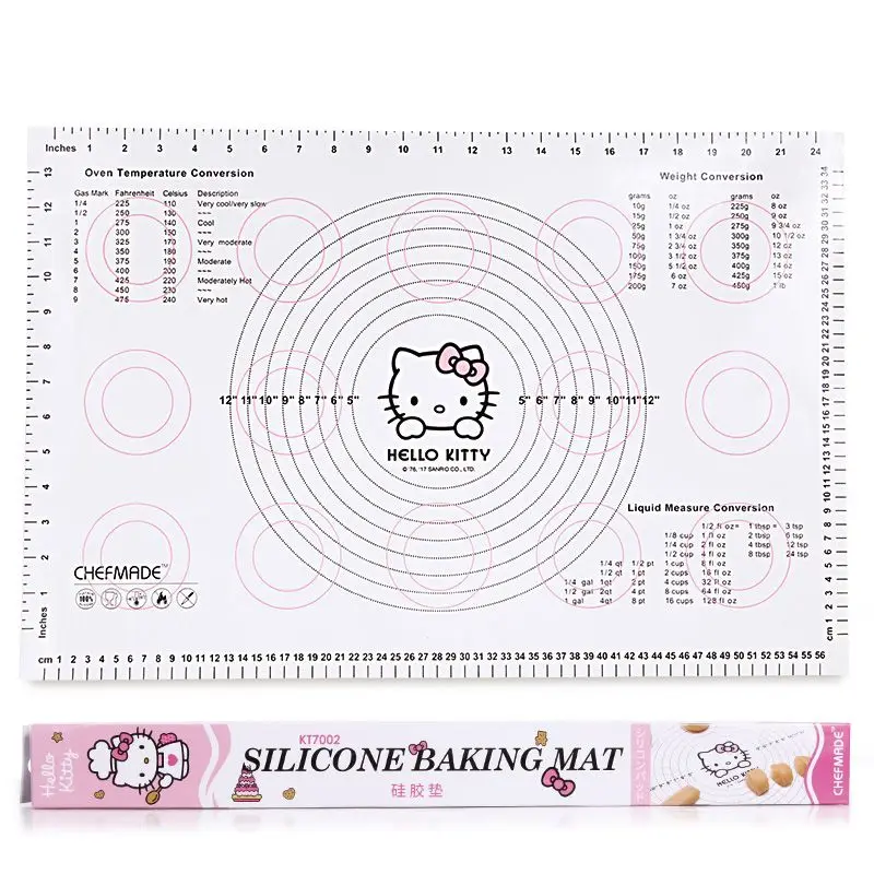Новый коврик для выпечки HelloKitty Kawaii Sanrio кухонный мультяшный инструмент для выпечки высокая температура подкладка для замешивания теста
Новый коврик для выпечки HelloKitty Kawaii Sanrio кухонный мультяшный инструмент для выпечки высокая температура подкладка для замешивания теста