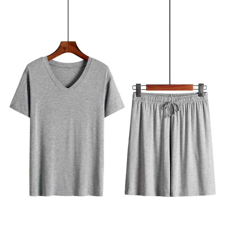 L-4XL Men's Pajamas Set Modal Cool Sleepwear V-Neck Thin Plus Size Homewear Short Sleeve Shorts Leisure Loungewear Nightwear
L-4XL Men's Pajamas Set Modal Cool Sleepwear V-Neck Thin Plus Size Homewear Short Sleeve Shorts Leisure Loungewear Nightwear