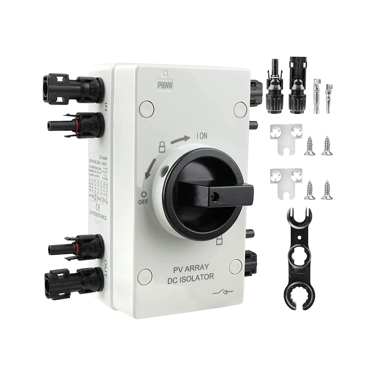 64A Solar Disconnect Switch, IP66 Solar Combiner Box with Solar Panel Disconnect Switch for Solar Power System, Panels
64A Solar Disconnect Switch, IP66 Solar Combiner Box with Solar Panel Disconnect Switch for Solar Power System, Panels