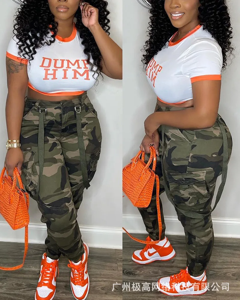 Camouflage Print Pocket Design Suspender Pants Women Spring Summer Ankle Length Pants Pockets Cargo
Camouflage Print Pocket Design Suspender Pants Women Spring Summer Ankle Length Pants Pockets Cargo