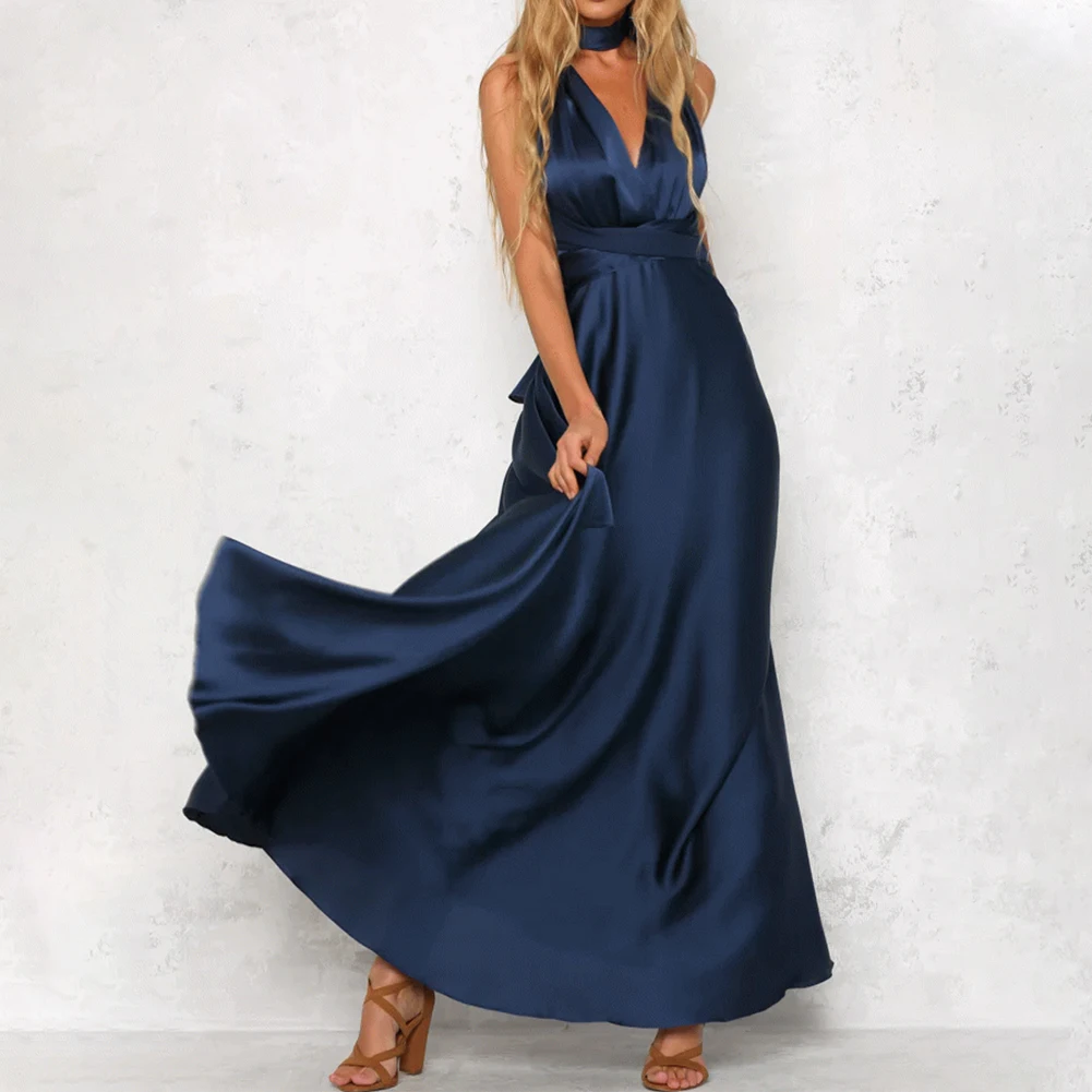 Satin Elegance Women's Ball Gown V neck Evening Wear with Multi Way Wrap Design Maxi Dress Suitable for Formal Occasions
Satin Elegance Women's Ball Gown V neck Evening Wear with Multi Way Wrap Design Maxi Dress Suitable for Formal Occasions