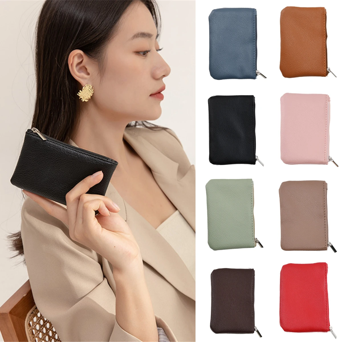 Women PU Leather Wallets Coin Purse Mini Card Holder Zipper Coin Pocket Pouch Money Bag
Women PU Leather Wallets Coin Purse Mini Card Holder Zipper Coin Pocket Pouch Money Bag
