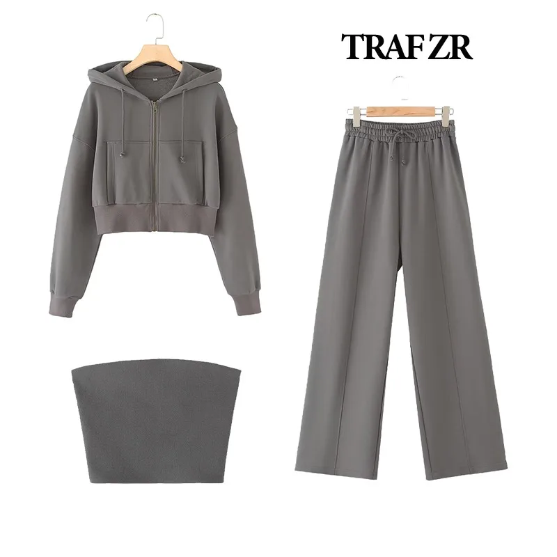 TRAF ZR Cropped Hoodie Sets for Women 3 Pieces Fashion Woman Tracksuit 2024 Jogging Pants Sets Y2k Sportswear New in Zip Outfit
TRAF ZR Cropped Hoodie Sets for Women 3 Pieces Fashion Woman Tracksuit 2024 Jogging Pants Sets Y2k Sportswear New in Zip Outfit