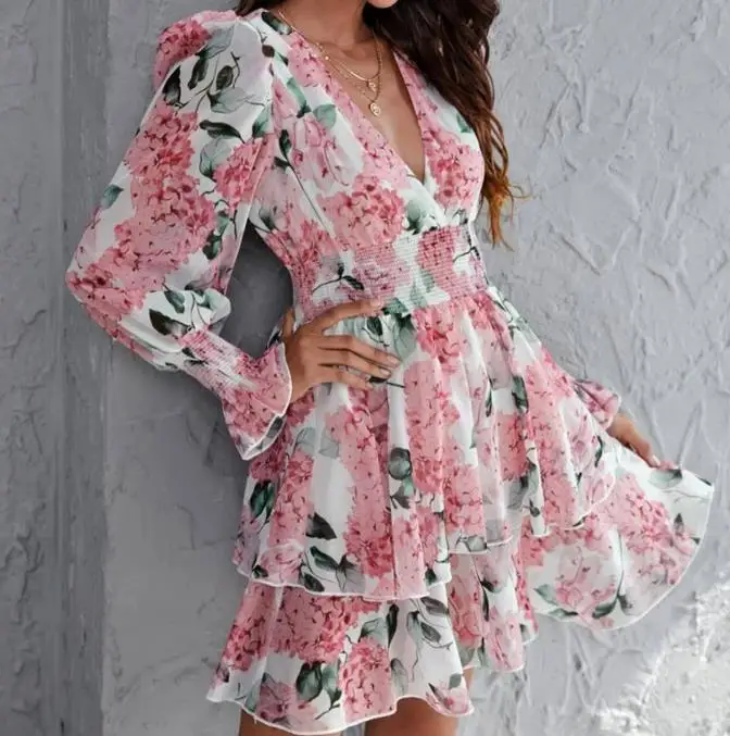 Elegant Party Dresses for Women 2023 Summer New Casual Fashion Home Floral Print Waist V-Neck Mini Dress Sweet and Cute Daily
Elegant Party Dresses for Women 2023 Summer New Casual Fashion Home Floral Print Waist V-Neck Mini Dress Sweet and Cute Daily