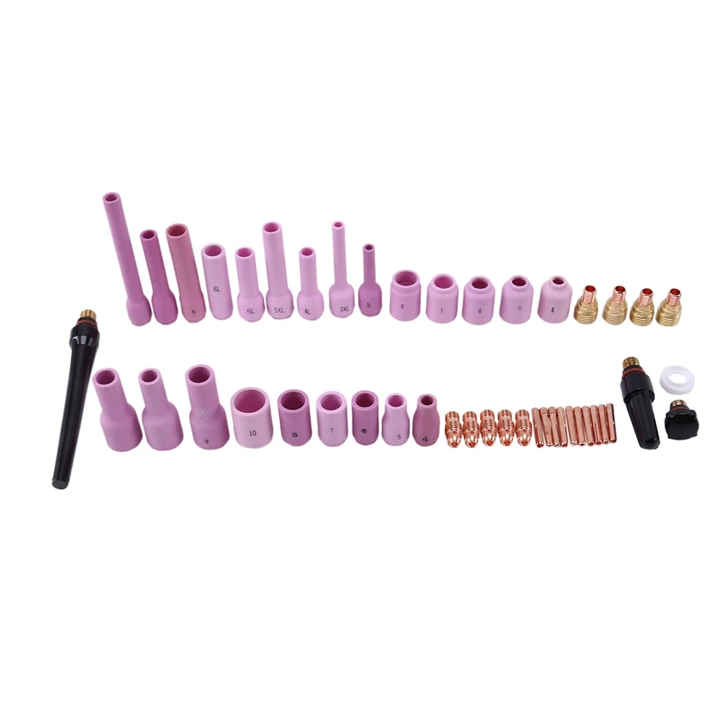 46Pcs TIG Welding Torch Stubby Gas Lens For WP9 WP20 TIG Back Cap Collet Bodies Spares Kit Durable Practical Accessories
46Pcs TIG Welding Torch Stubby Gas Lens For WP9 WP20 TIG Back Cap Collet Bodies Spares Kit Durable Practical Accessories
