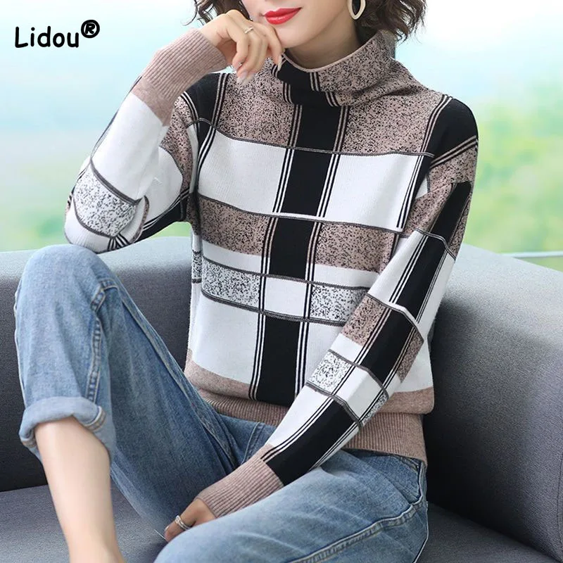 Fashion Simplicity Plaid Turtleneck Sweaters for Female Autumn Winter Commute Casual Long Sleeve Knitted Tops Women's Clothing
Fashion Simplicity Plaid Turtleneck Sweaters for Female Autumn Winter Commute Casual Long Sleeve Knitted Tops Women's Clothing