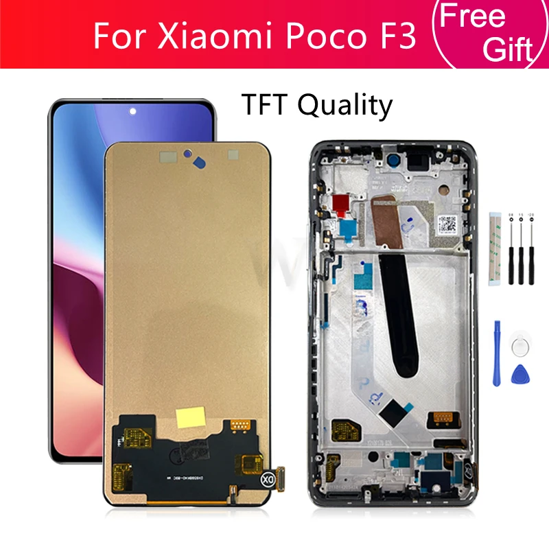 ЖК-дисплей TFT для Xiaomi Poco F3, сенсорный экран с дигитайзером в сборе, с рамкой, запасные части для дисплея Poco F3, M2012K11AG
ЖК-дисплей TFT для Xiaomi Poco F3, сенсорный экран с дигитайзером в сборе, с рамкой, запасные части для дисплея Poco F3, M2012K11AG