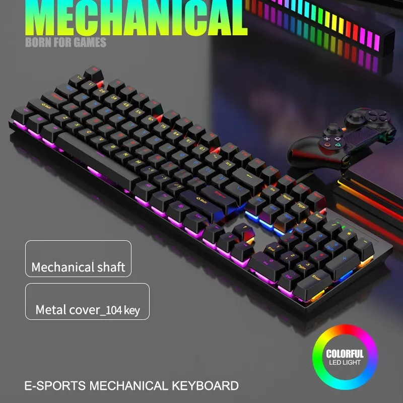 104 Keys Wired Mechanical Keyboard 20 Kinds of Colorful Lighting Gaming and Office For Microsoft Windows and Apple IOS System
104 Keys Wired Mechanical Keyboard 20 Kinds of Colorful Lighting Gaming and Office For Microsoft Windows and Apple IOS System