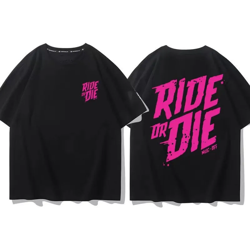 

Ride Or Die Letter Print Pure Cotton T Shirt Fashion Brand Short Sleeve Tops Man Women Summer Cool Tees Loose Men's Clothing