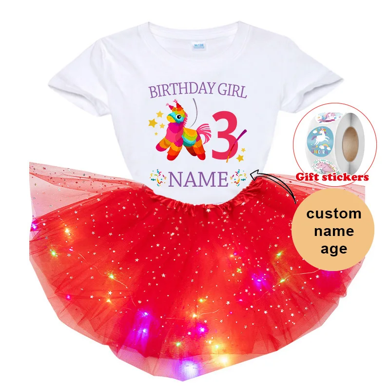 Girls Birthday Tutu Dress Set Cartoon Birthday T Shirt Girl Kids Dress Set Party Light Christmas Dress Personalised Tshirt Child
Girls Birthday Tutu Dress Set Cartoon Birthday T Shirt Girl Kids Dress Set Party Light Christmas Dress Personalised Tshirt Child