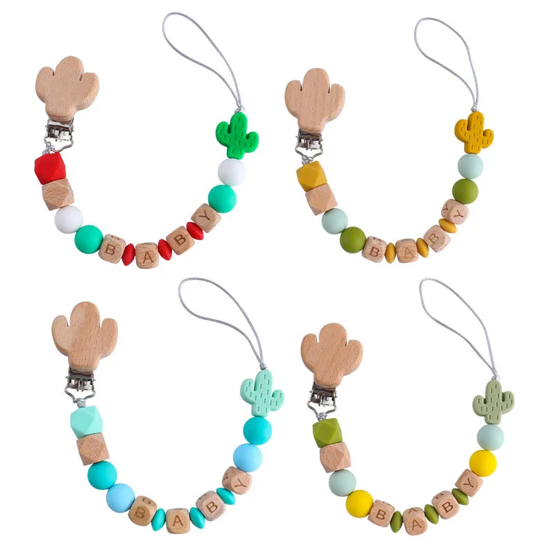Cactus Pacifier Clip Silicone Beads Teether Toys for Baby Dummy Holder English Name Pacifier Chain Baby Pacifier Soother Chain
Cactus Pacifier Clip Silicone Beads Teether Toys for Baby Dummy Holder English Name Pacifier Chain Baby Pacifier Soother Chain