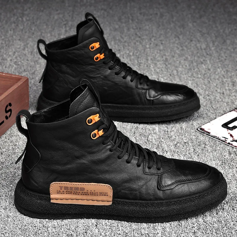 Men's Ankle Boots Leather High Top Men Shoes Outdoor Casual Sneakers Fashion Male Winter Plush Work Boots Keep Warm Furry Botas
Men's Ankle Boots Leather High Top Men Shoes Outdoor Casual Sneakers Fashion Male Winter Plush Work Boots Keep Warm Furry Botas