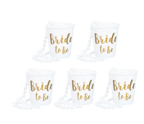 

Team Bride Cups Bride To Be Plastic Shot Glasses Necklace Beads Drinking Cup Wedding Bridal Shower Bachelorette Hen Party Decor