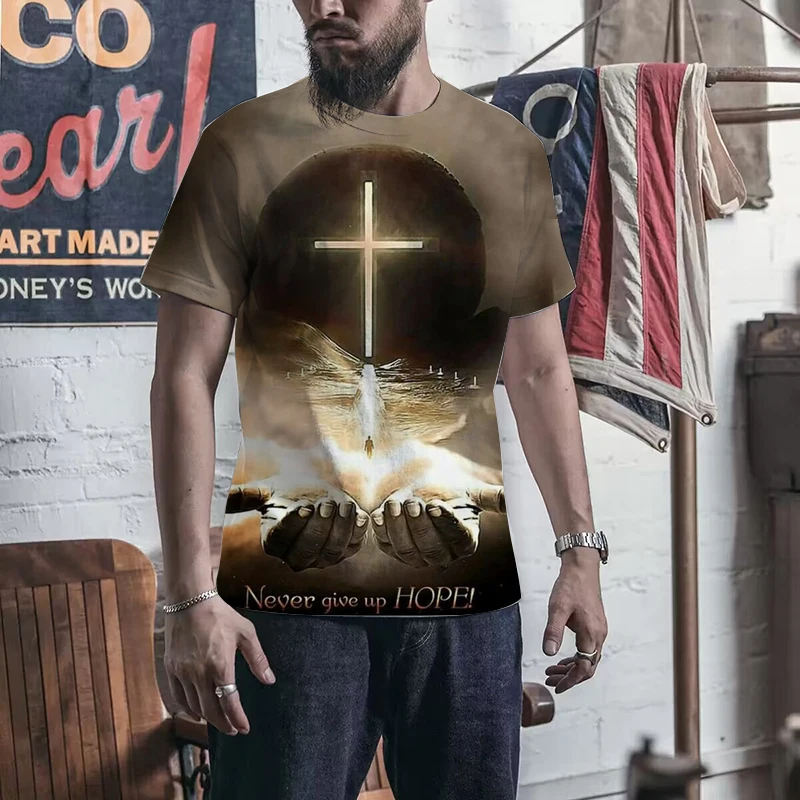 

Jumeast Christian God Jesus Men T-shirts 3D Printed Oversized T Shirt Unisex Baggy Fashion Easter Festival Clothing T-shirty