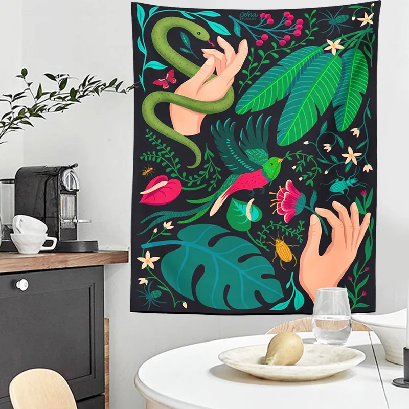 Tropical Plant Tapestry Unicorn Wall Hanging Cat Snake Boho Witchcraft Living Room Home Decor Beach Towel
Tropical Plant Tapestry Unicorn Wall Hanging Cat Snake Boho Witchcraft Living Room Home Decor Beach Towel
